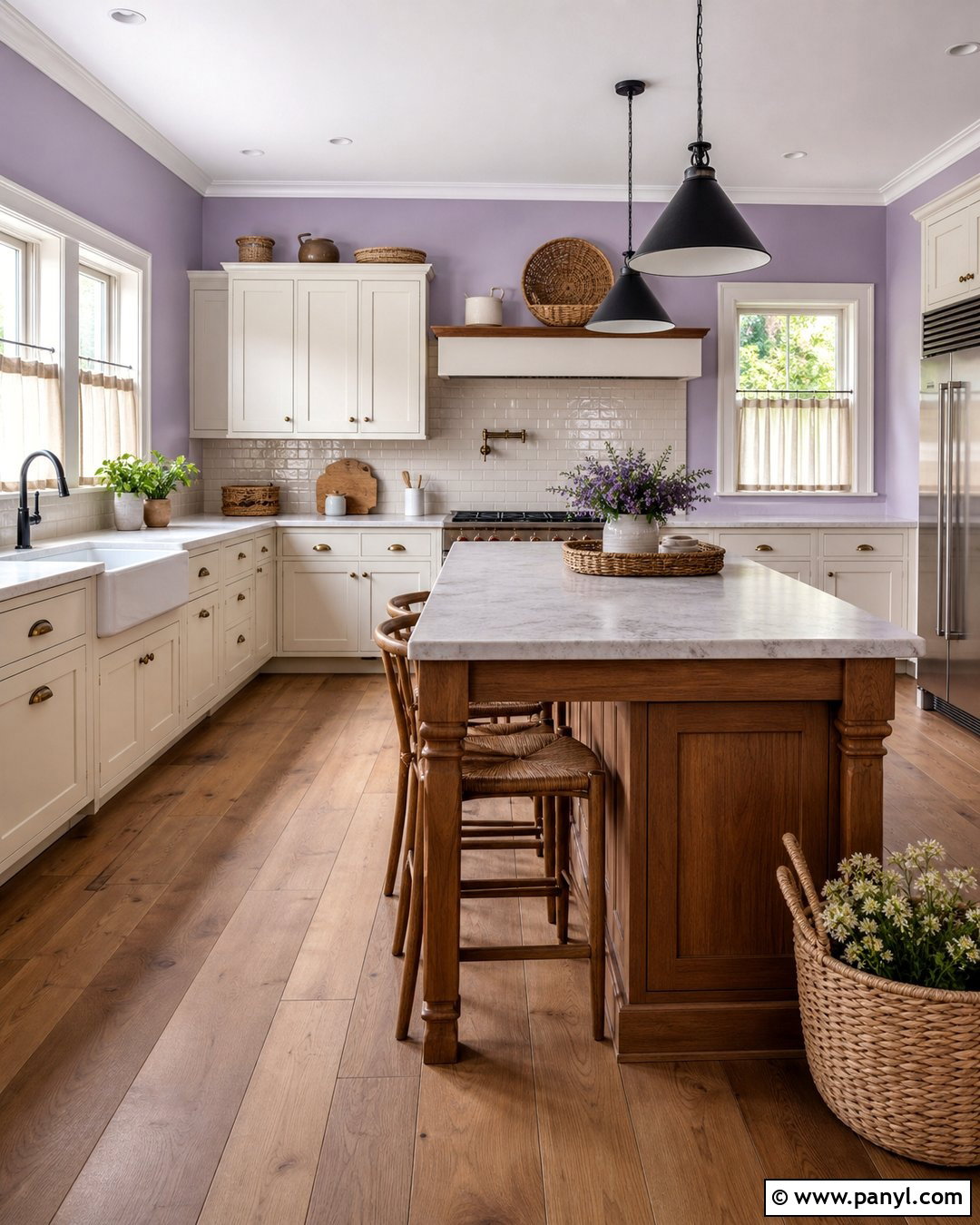 Lilac Kitchen Walls In A Farmhouse Kitchen - 25 lilac kitchen walls