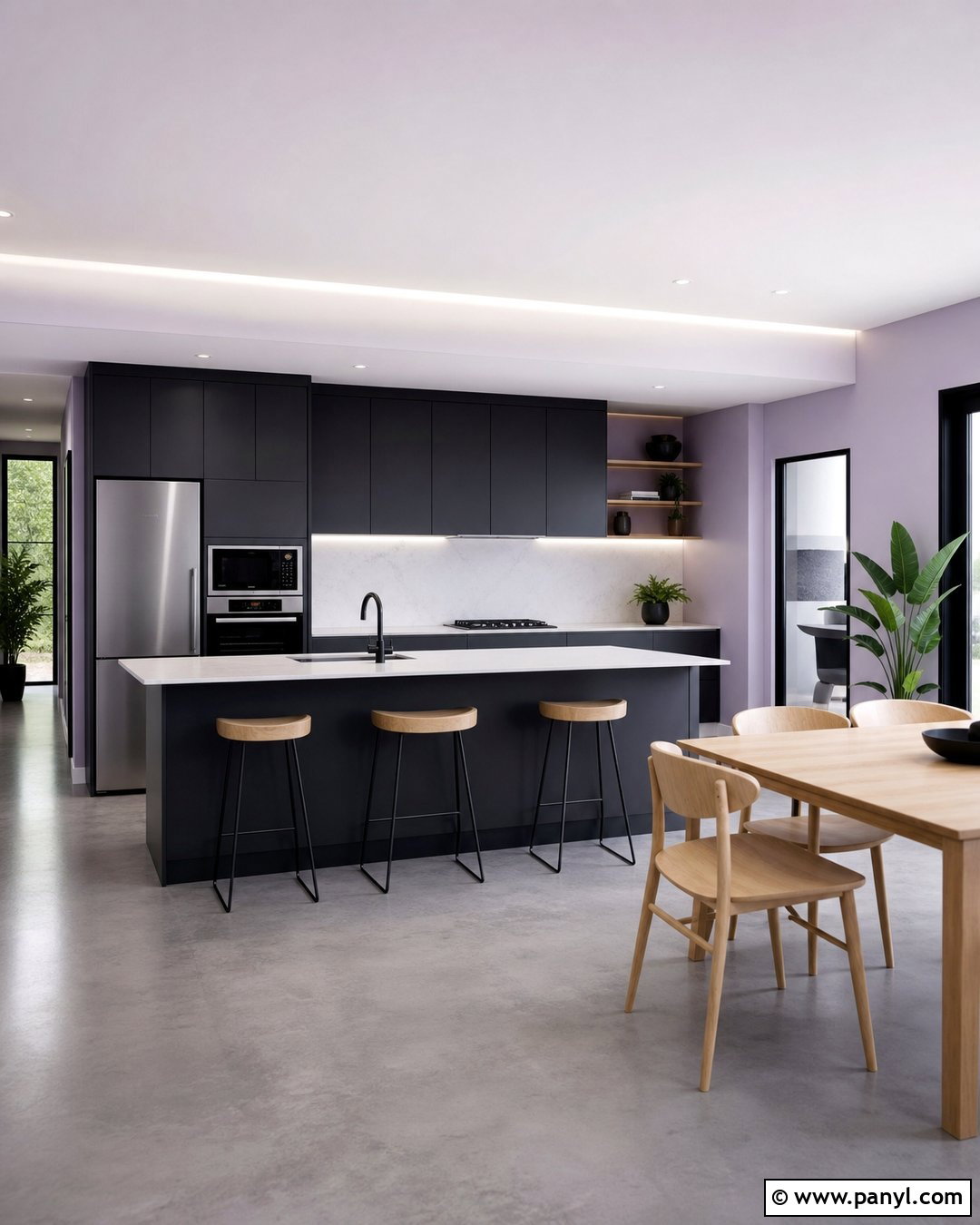 Lilac Kitchen Walls With Black Cabinets - 25 lilac kitchen walls