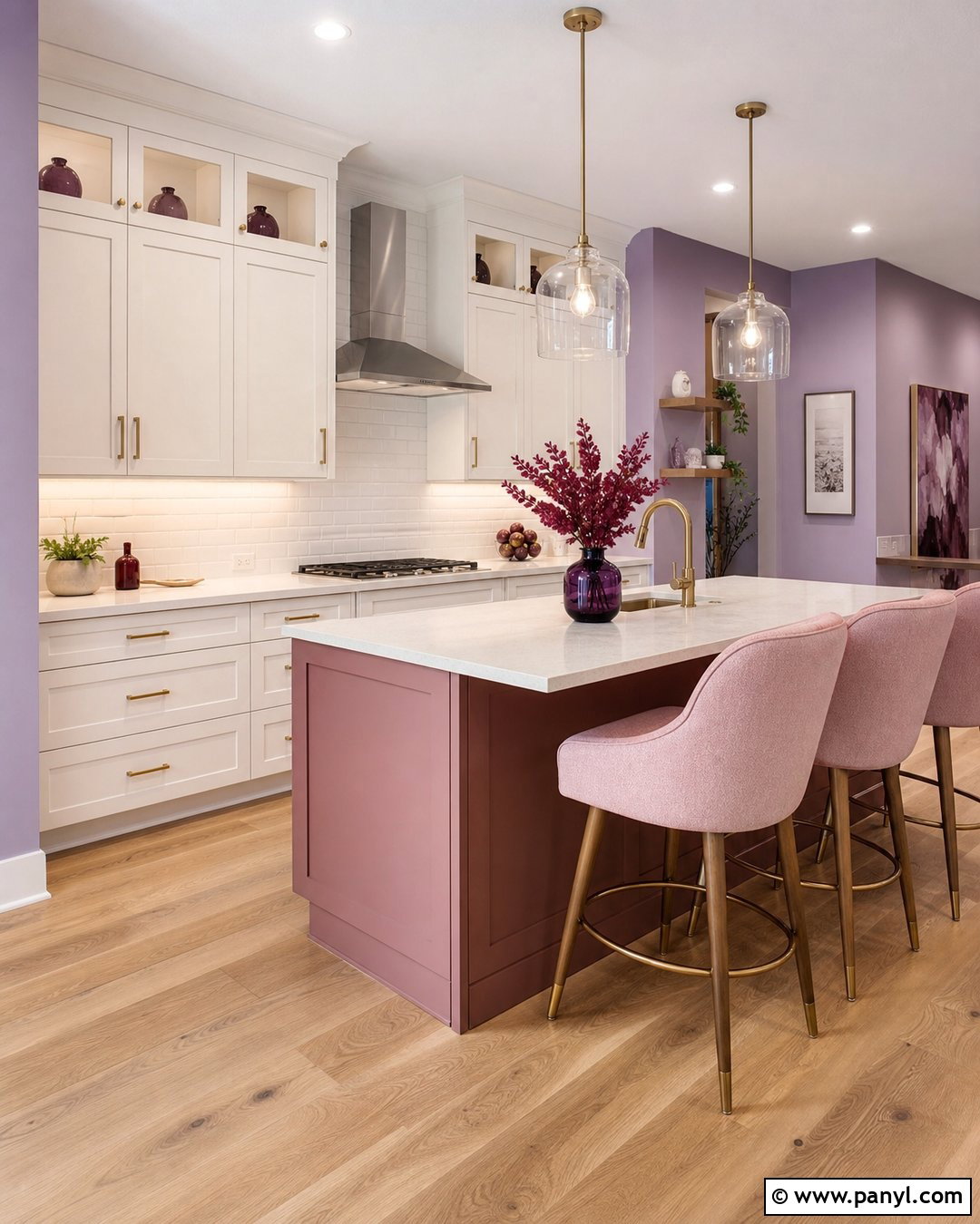 Lilac Kitchen Walls With Blush Pink Accents - 25 lilac kitchen walls