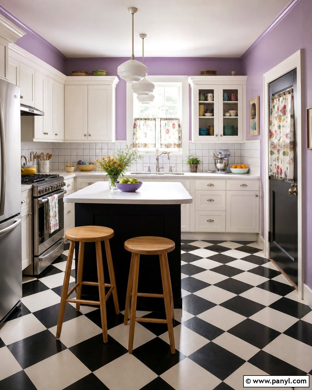 Lilac Kitchen Walls With Checkerboard Floors - 25 lilac kitchen walls
