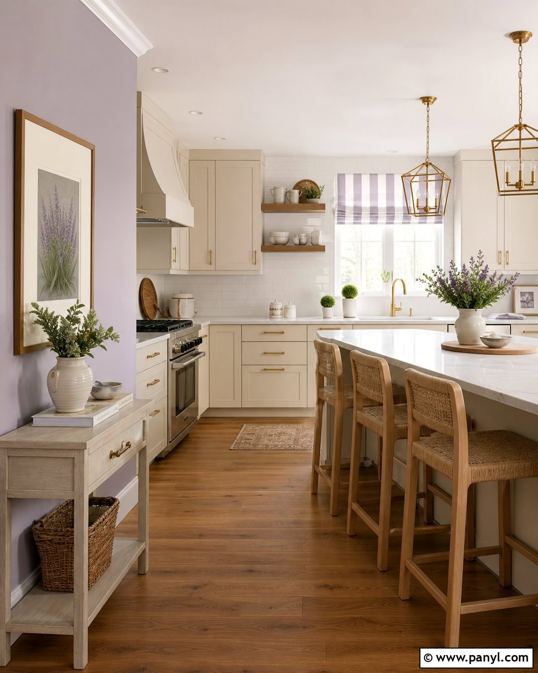 Lilac Kitchen Walls With Cream Cabinets - 35 lilac walls