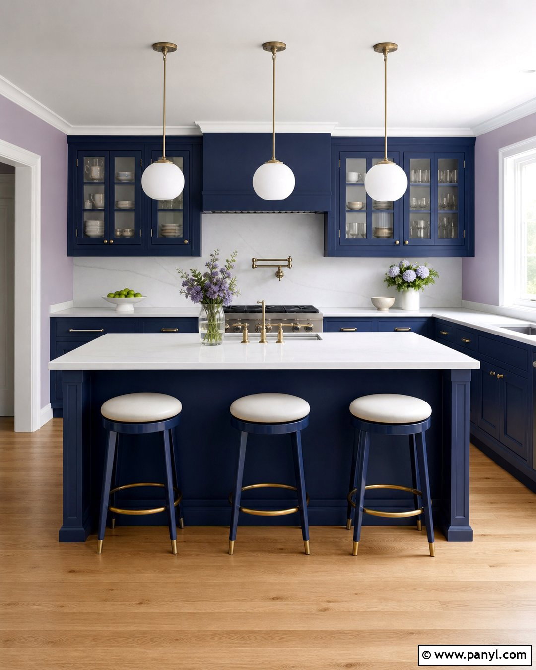 Lilac Kitchen Walls With Navy Cabinets - 25 lilac kitchen walls