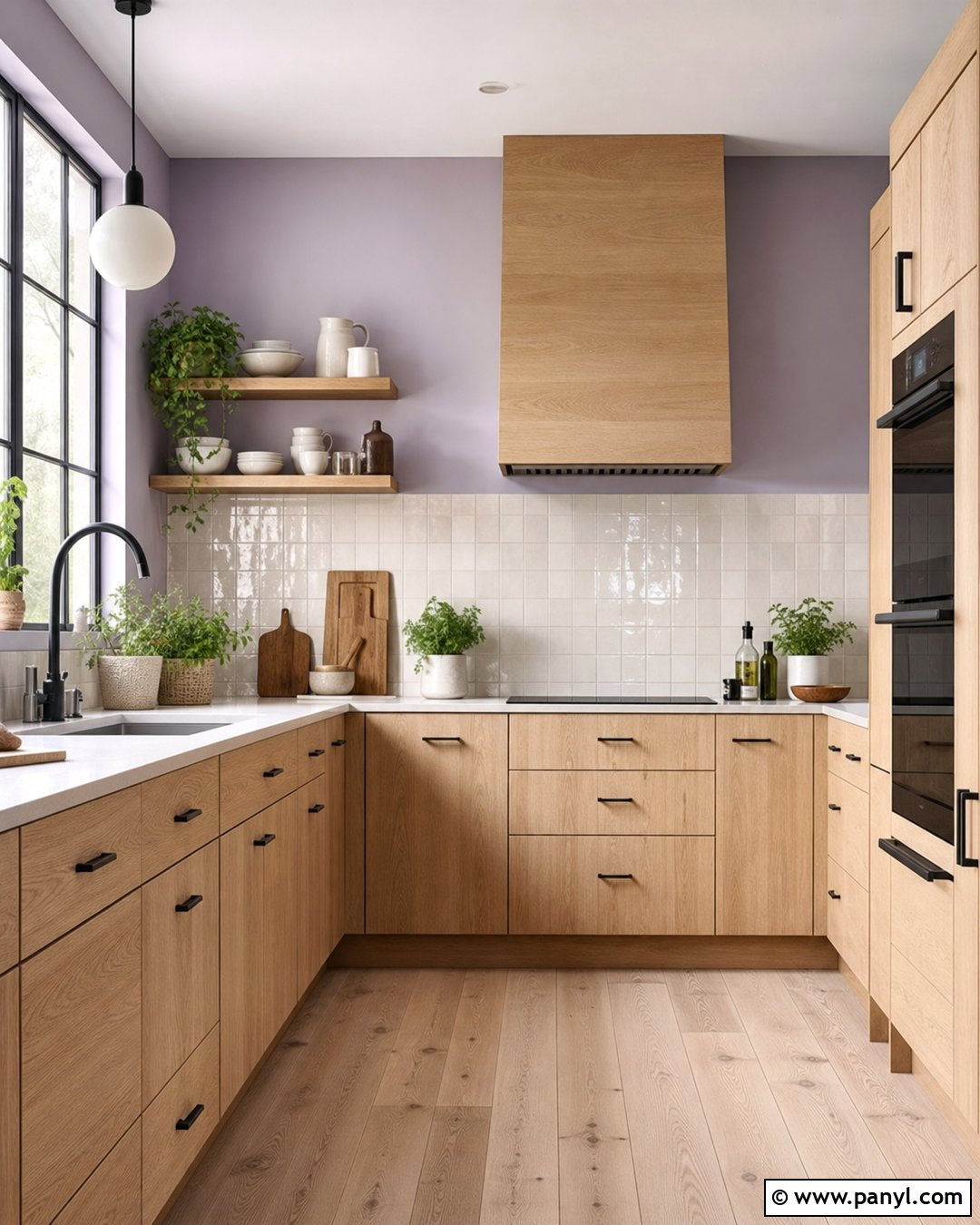Lilac Kitchen Walls With Oak Cabinets - 25 lilac kitchen walls