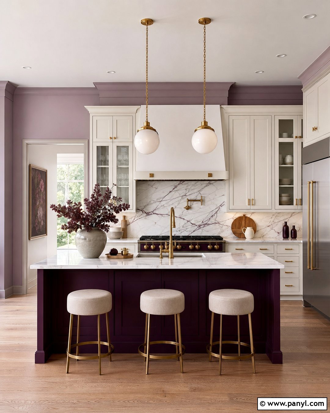 Lilac Kitchen Walls With Plum Accents - 25 lilac kitchen walls