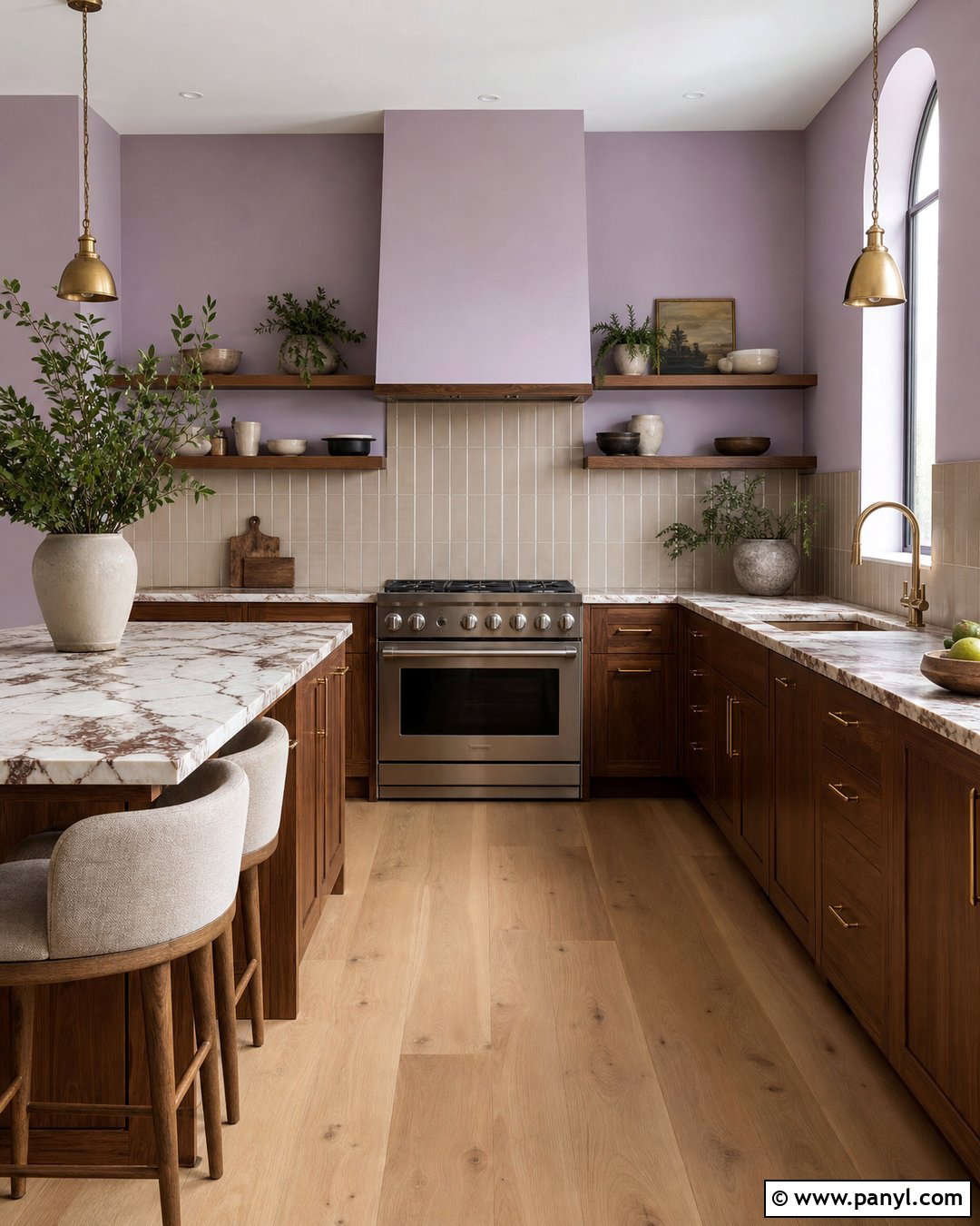 Lilac Kitchen Walls With Walnut Cabinets - 25 lilac kitchen walls