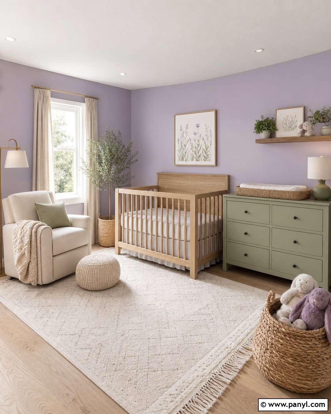 Lilac Nursery Walls With Warm Neutrals - 35 lilac walls