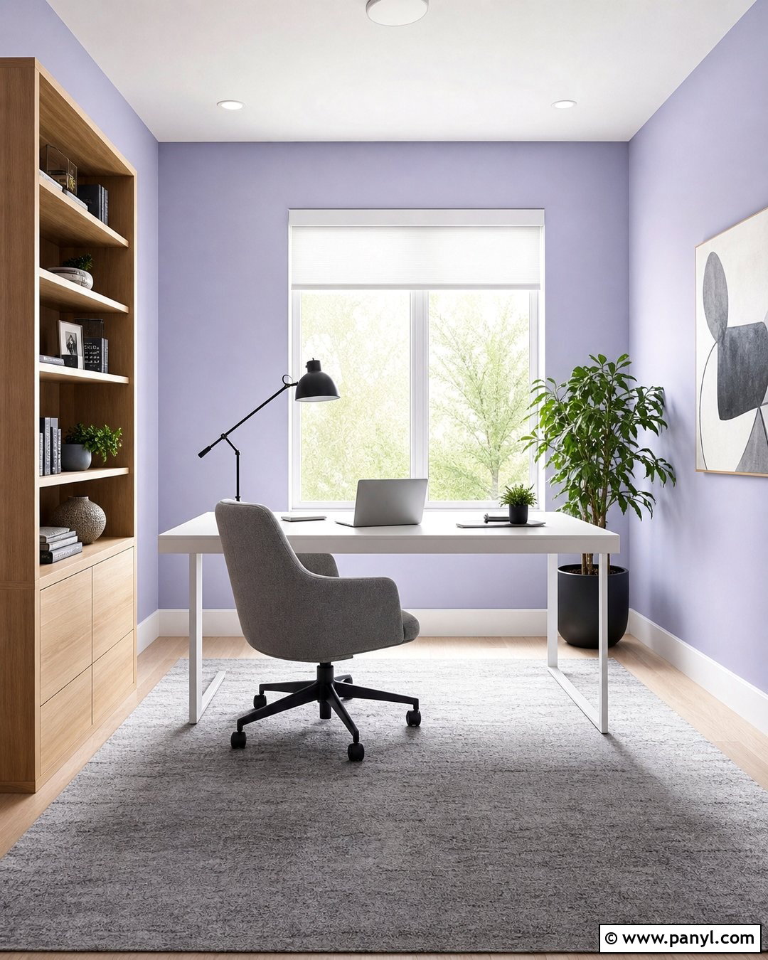 Lilac Purple Home Office Walls - 35 Purple Wall Color Ideas
