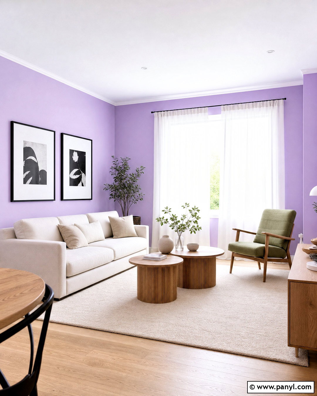 Lilac Purple Living Room - 20 purple room paint ideas