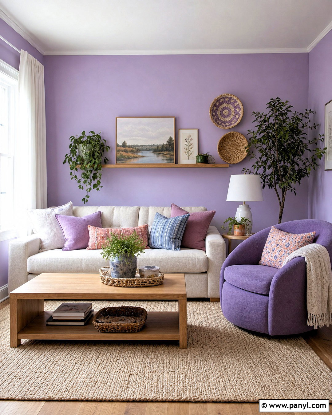Lilac Purple Living Room - 20 purple room inspo ideas