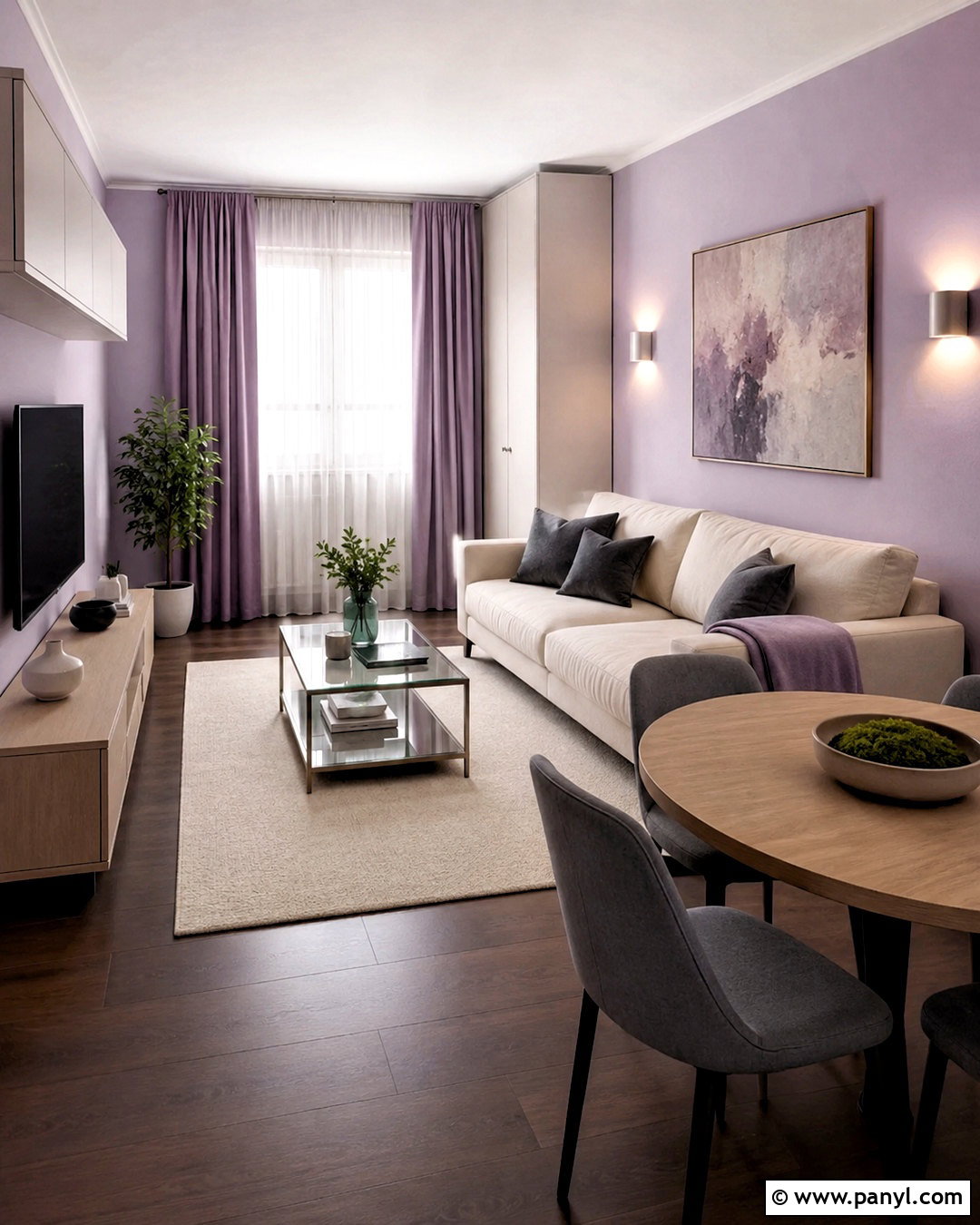 Lilac Small Apartment Living Room - 20 lilac interior ideas