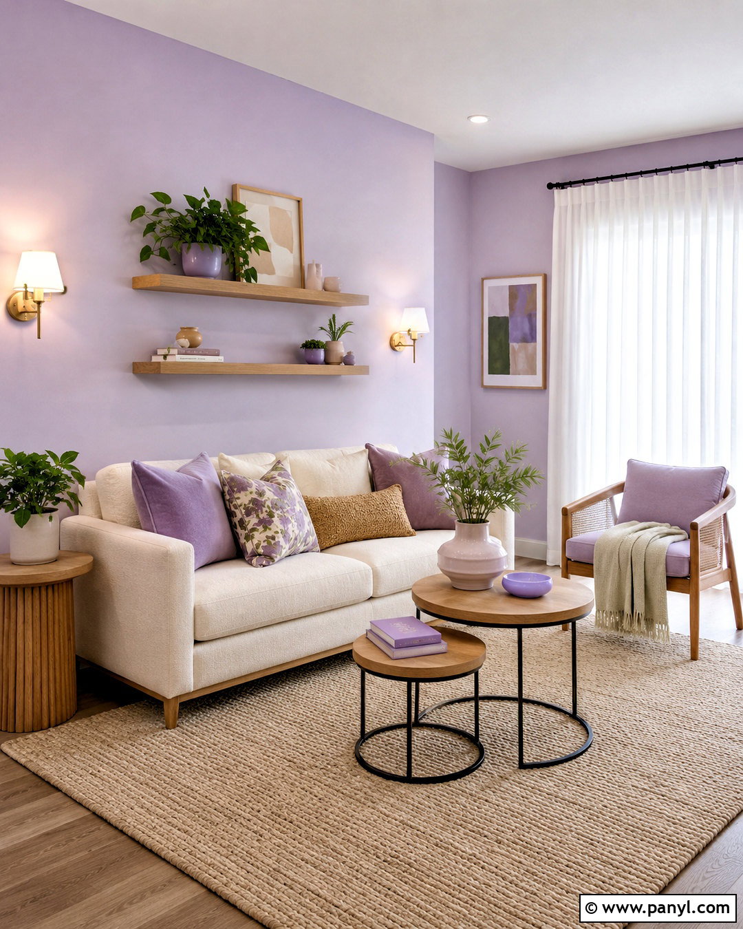 Lilac Small Living Room - 20 lilac wall paint ideas