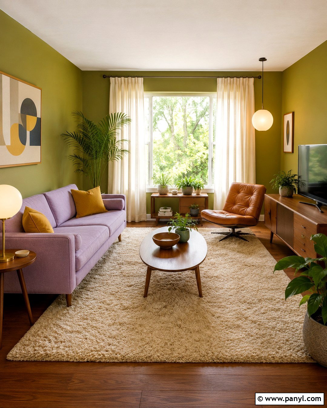 Lilac Sofa With Avocado Green Walls - 20 Purple Sofa Green Walls