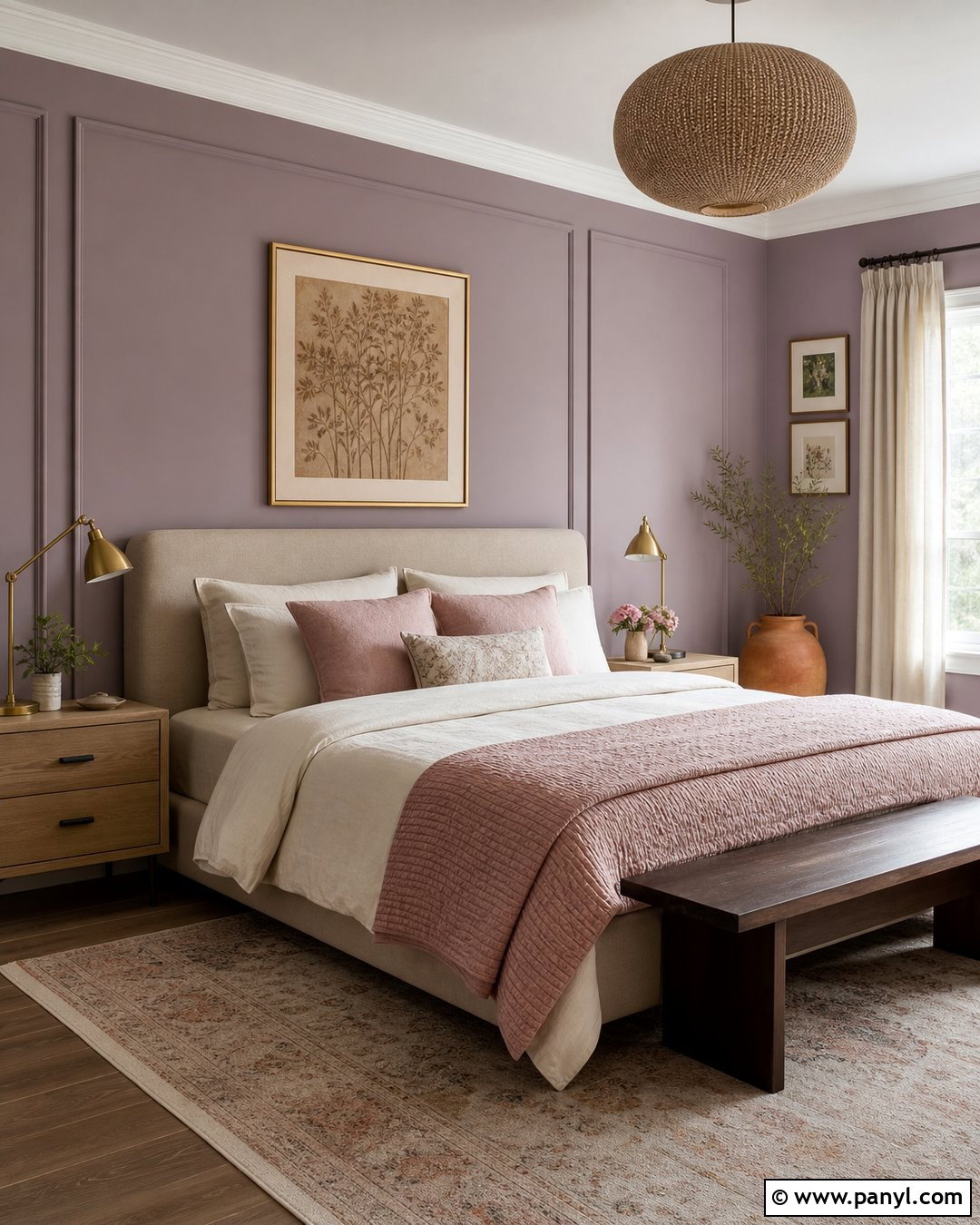 Lilac Walls With Blush Pink Decor - 35 lilac walls