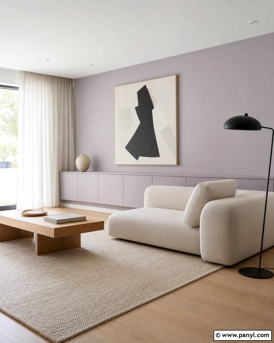 Lilac Walls With Minimalist Decor - 35 lilac walls