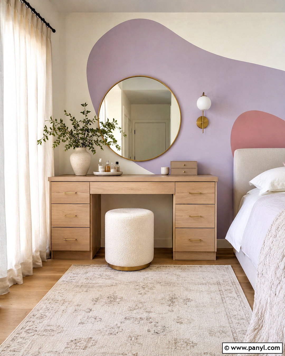 Lilac Wavy Color Block Wall - 20 colour block walls