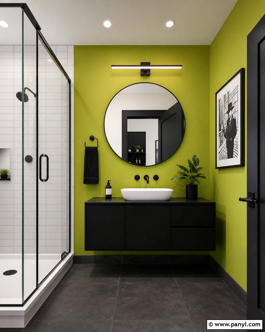 Lime Green And Black Bathroom - 20 Lime Wall Bathroom Ideas
