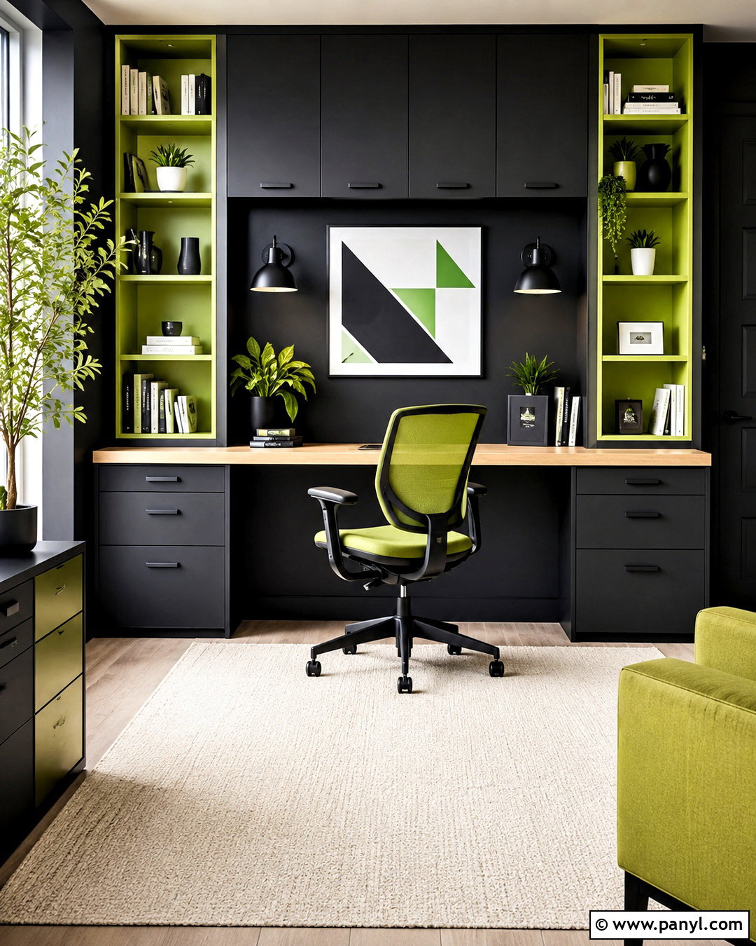 Lime Green And Charcoal Home Office - 20 lime green color scheme ideas