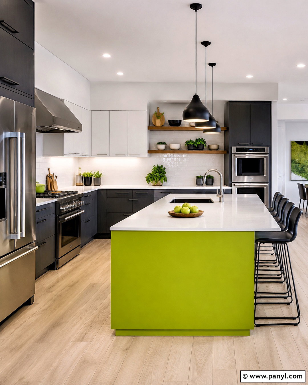 Lime Green And Charcoal Kitchen - 20 lime green colour palette ideas