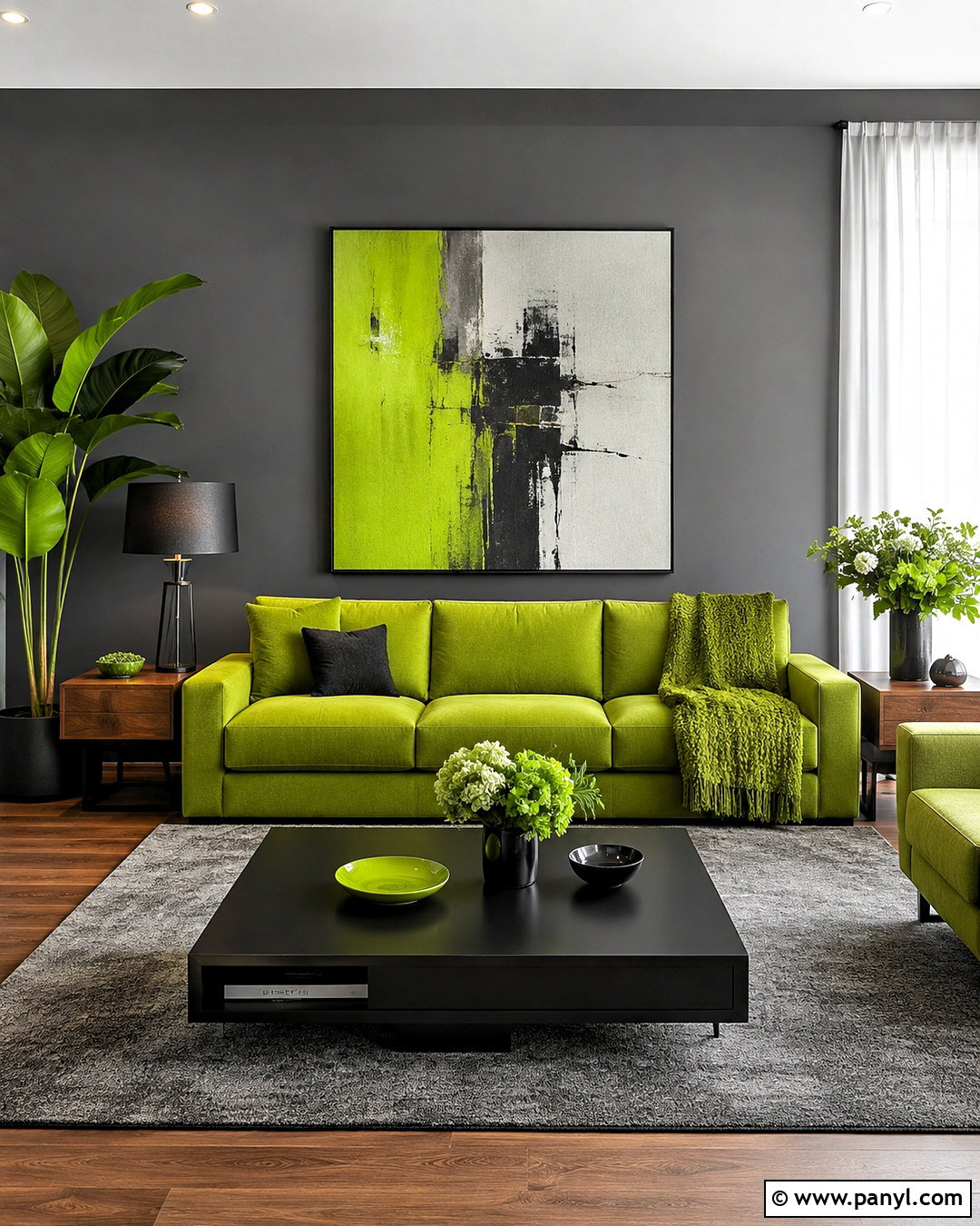 Lime Green And Charcoal Living Room - 20 lime green decor ideas