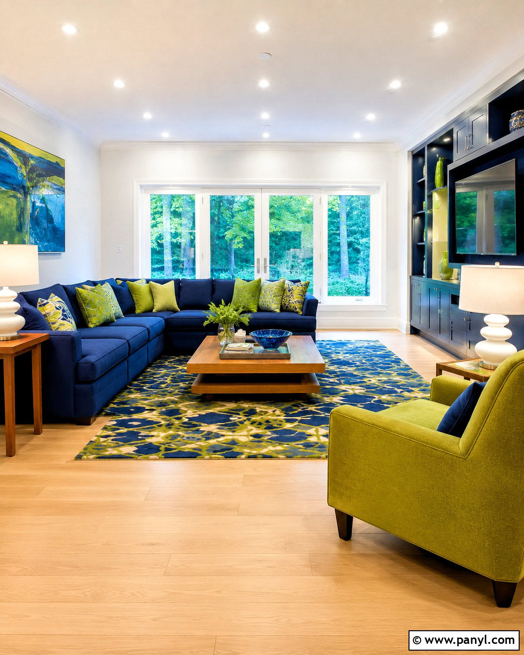 Lime Green And Cobalt Blue Family Room - 20 lime green color scheme ideas