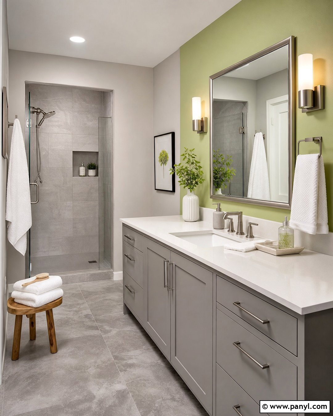 Lime Green And Gray Bathroom - 20 Lime Wall Bathroom Ideas