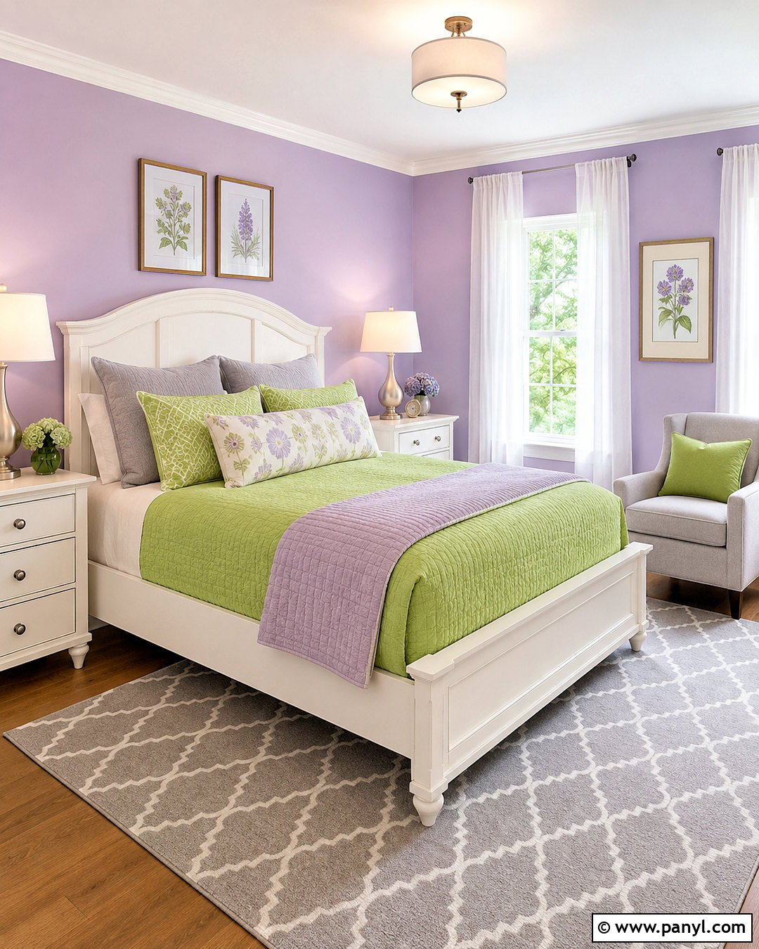 Lime Green And Lavender Guest Room - 20 lime green colour palette ideas