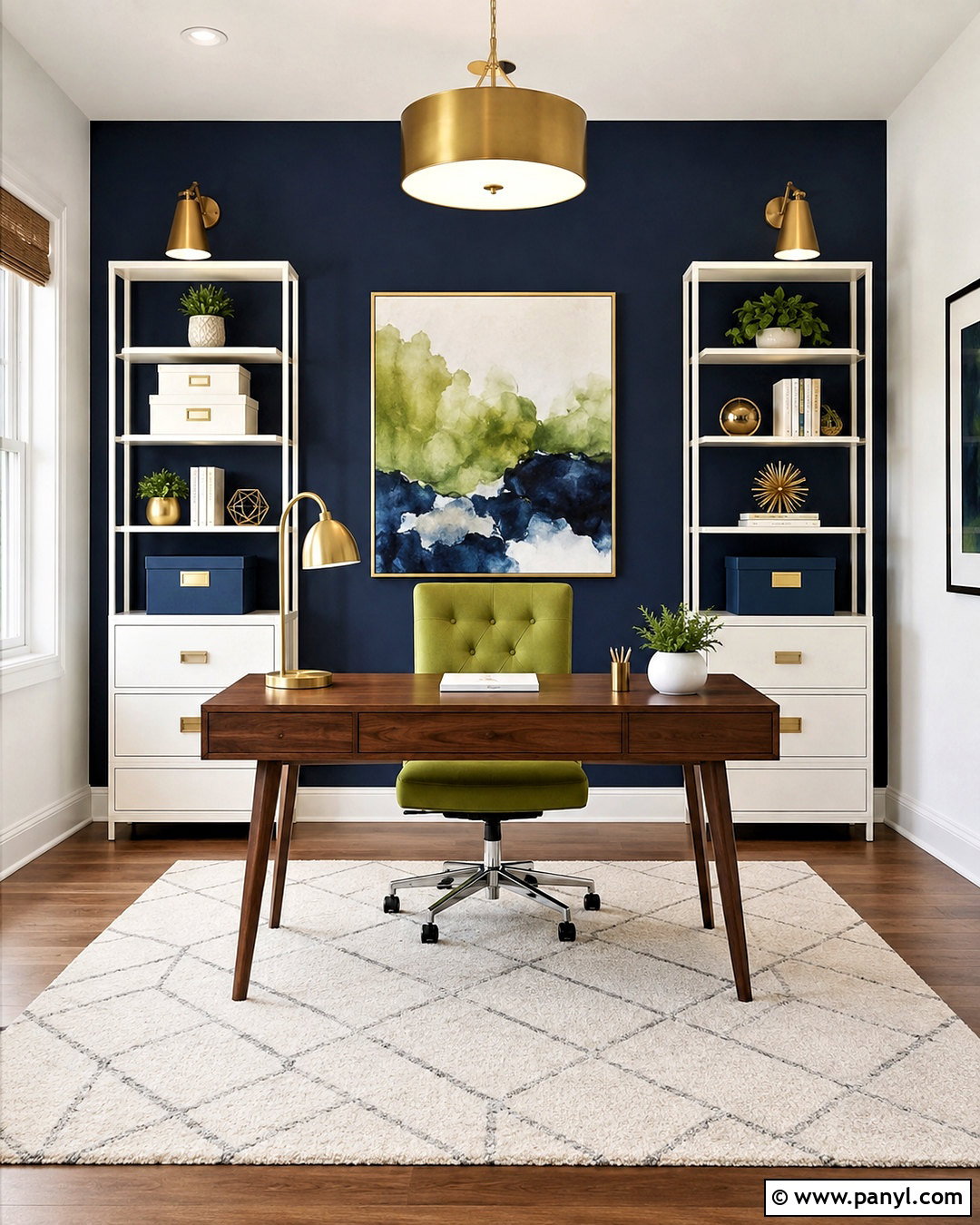 Lime Green And Navy Home Office - 20 lime green colour palette ideas