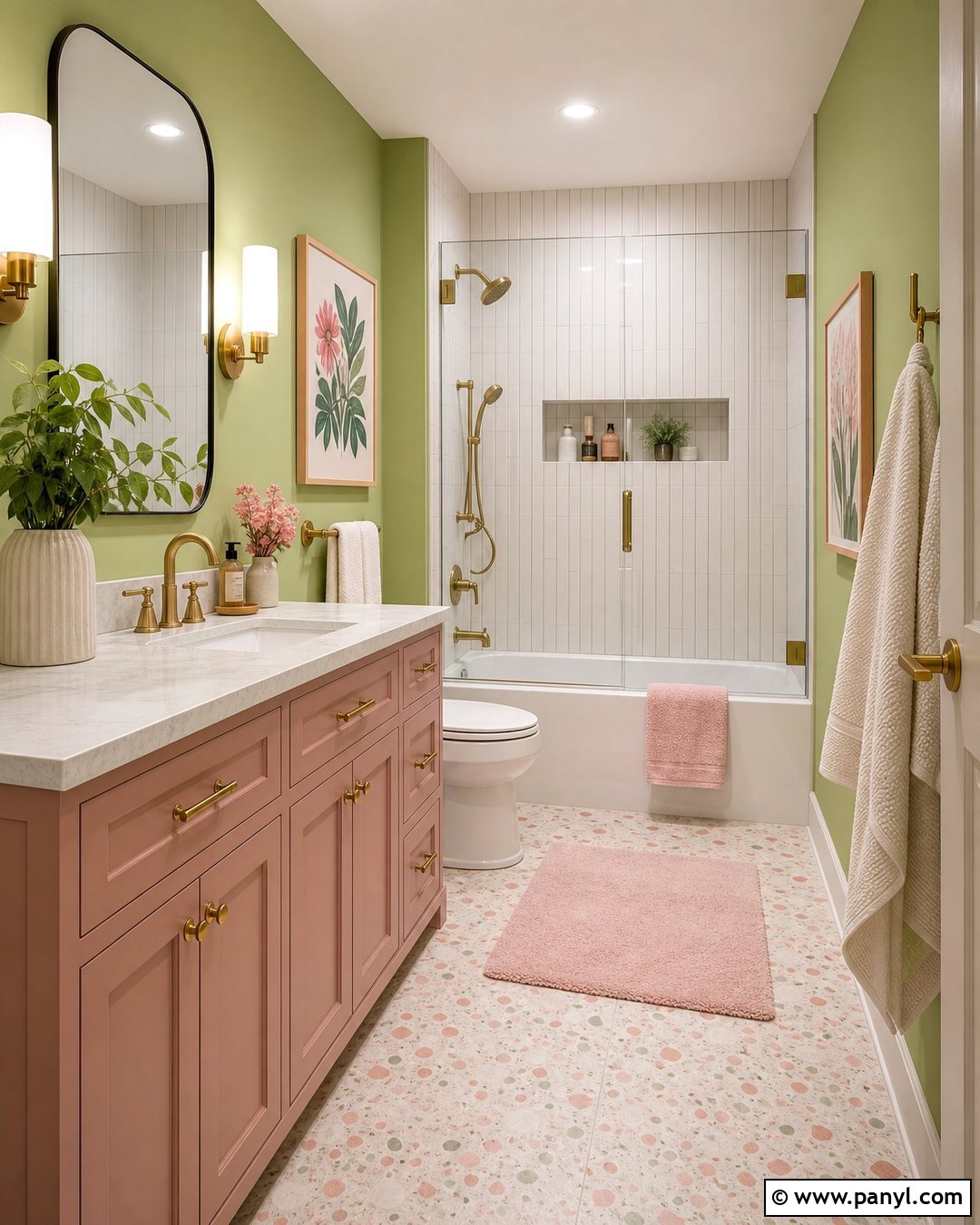 Lime Green And Pink Bathroom - 20 Lime Wall Bathroom Ideas