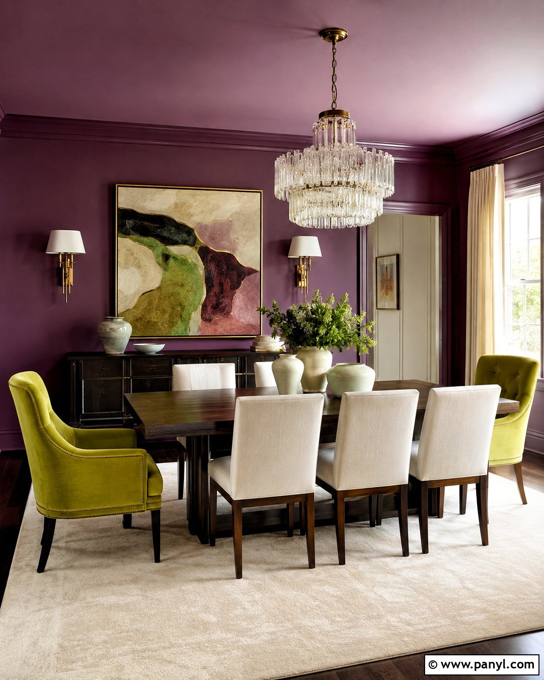 Lime Green And Plum Dining Room - 20 lime green colour palette ideas