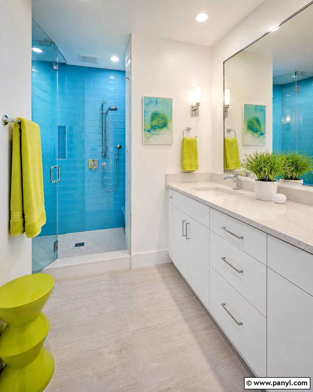 Lime Green And Sky Blue Bathroom - 20 lime green colour palette ideas