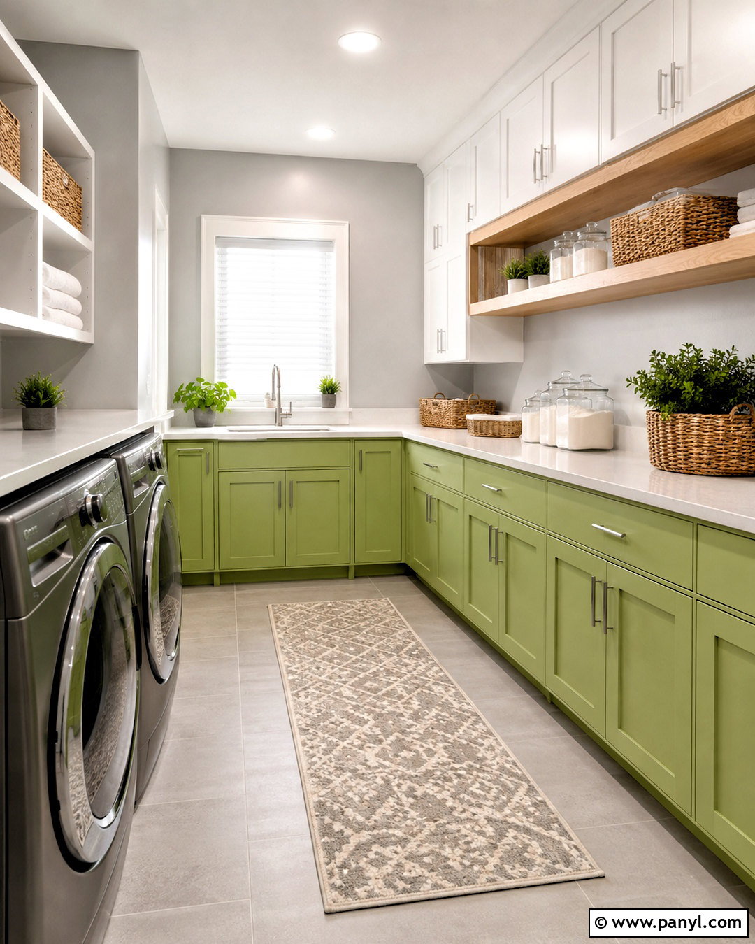 Lime Green And Soft Gray Laundry Room - 20 lime green colour palette ideas