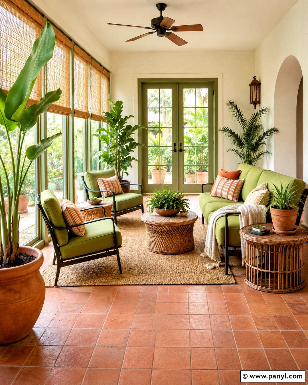 Lime Green And Terracotta Sunroom - 20 lime green color scheme ideas