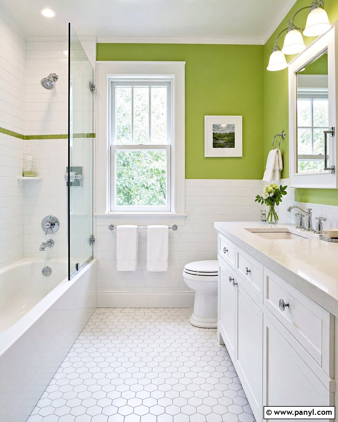 Lime Green And White Bathroom - 20 Lime Wall Bathroom Ideas