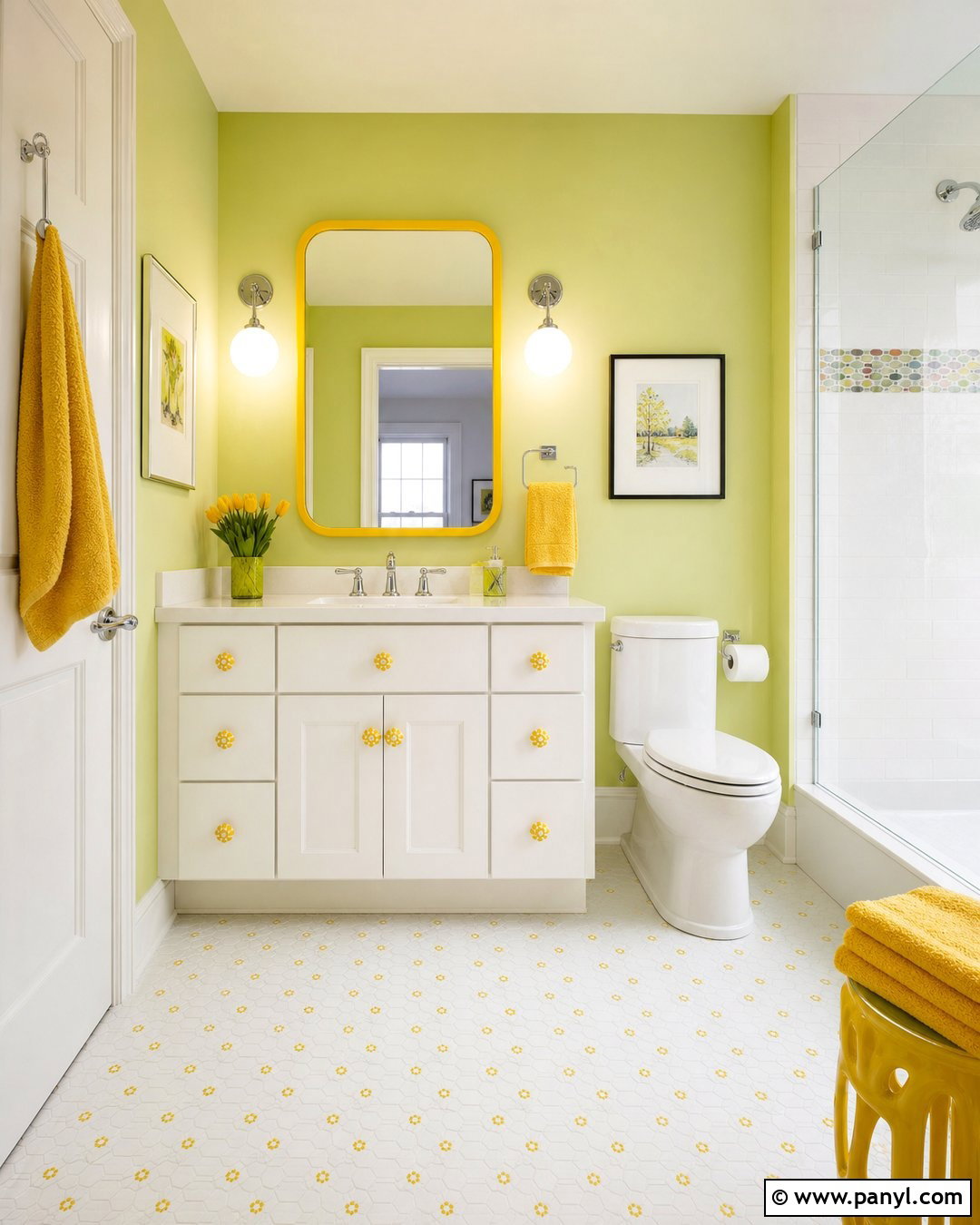 Lime Green And Yellow Bathroom - 20 Lime Wall Bathroom Ideas