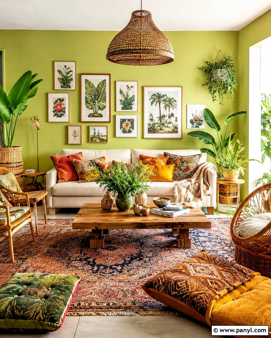 Lime Green Boho Living Room - 20 lime green decor ideas
