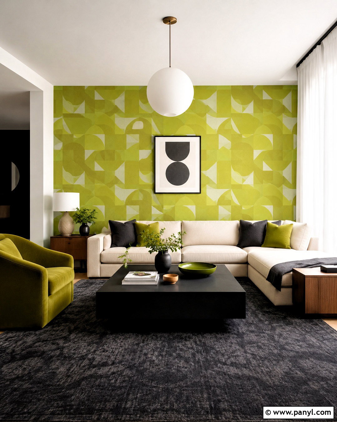 Lime Green Geometric Wallpaper Living Room - 20 lime green wallpaper ideas