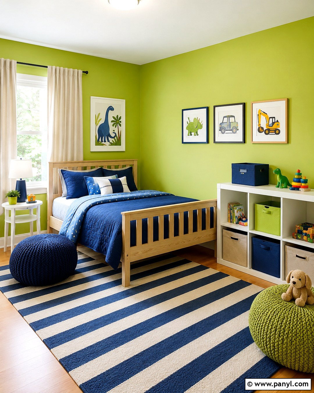 Lime Green Kids Room Wall - 20 Green Contrast Wall Ideas