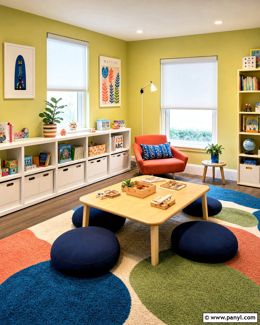 Lime Green Playroom - 20 green wall color ideas