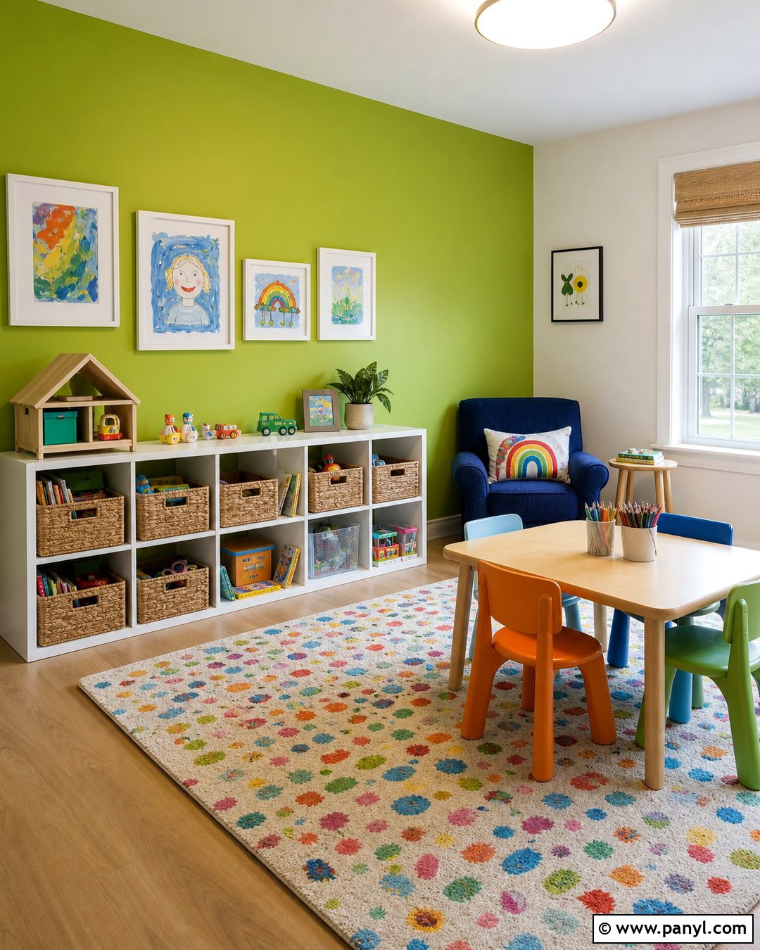 Lime Green Playroom Accent Wall - 20 Bright Color Accent Wall Inspiration Ideas