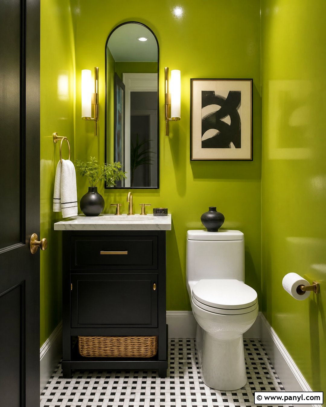 Lime Green Powder Room - 20 Lime Wall Bathroom Ideas