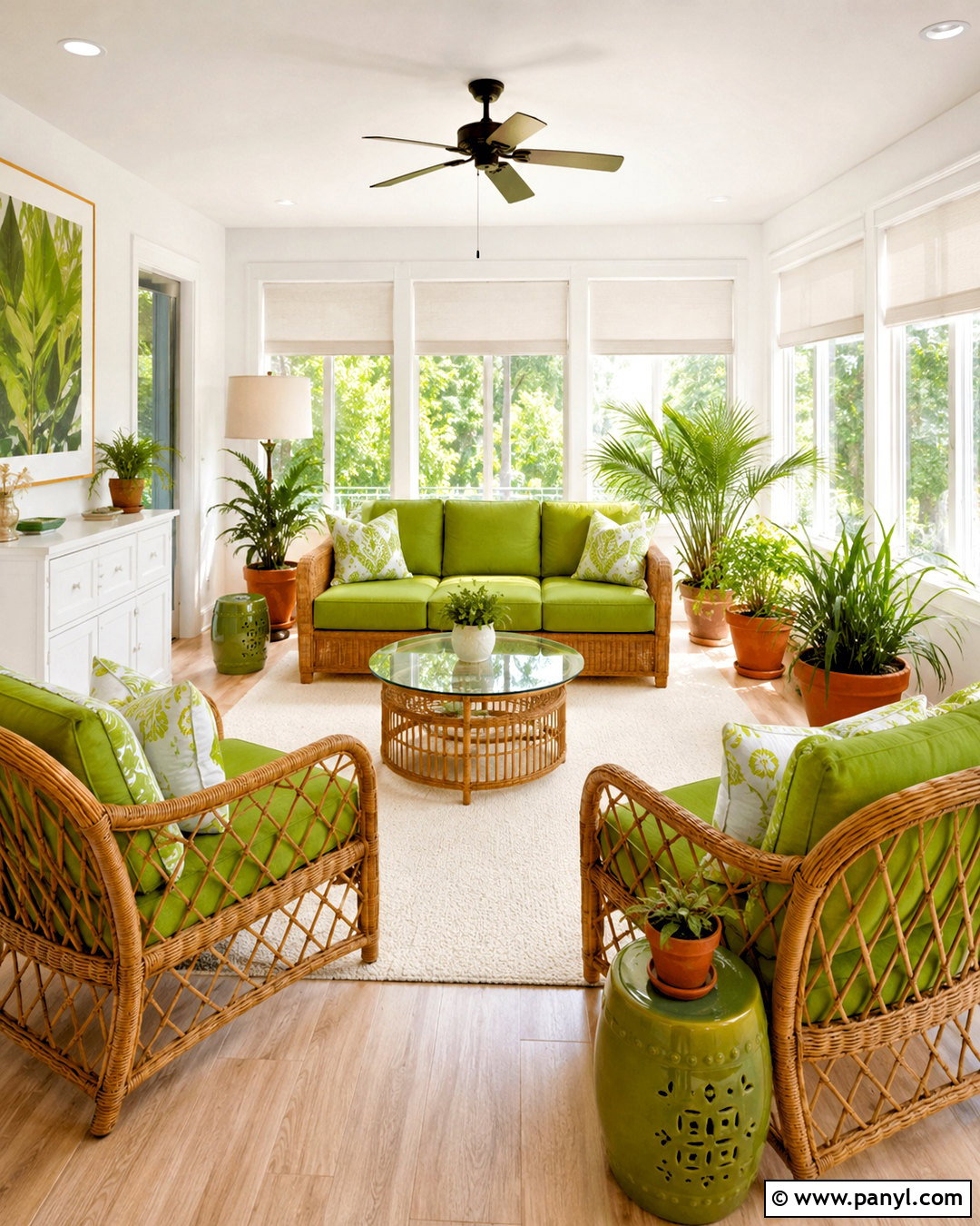 Lime Green Sunroom - 20 lime green decor ideas