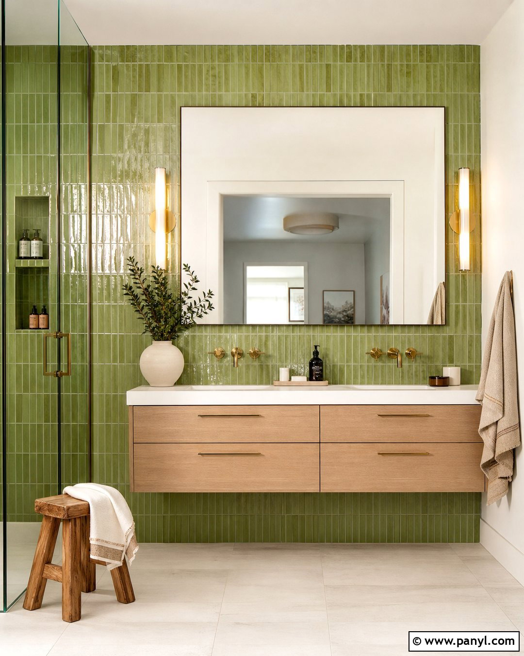 Lime Green Tile Wall Bathroom - 20 Lime Wall Bathroom Ideas