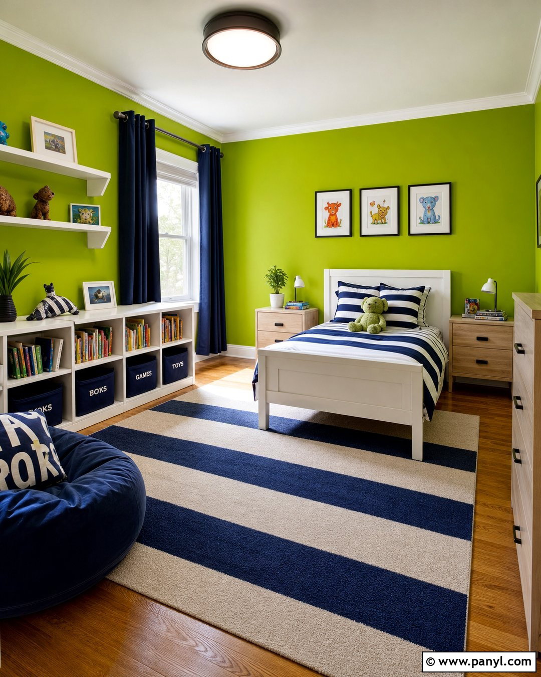 Lime Green Walls In A Kids Bedroom - 35 Lime Green Walls