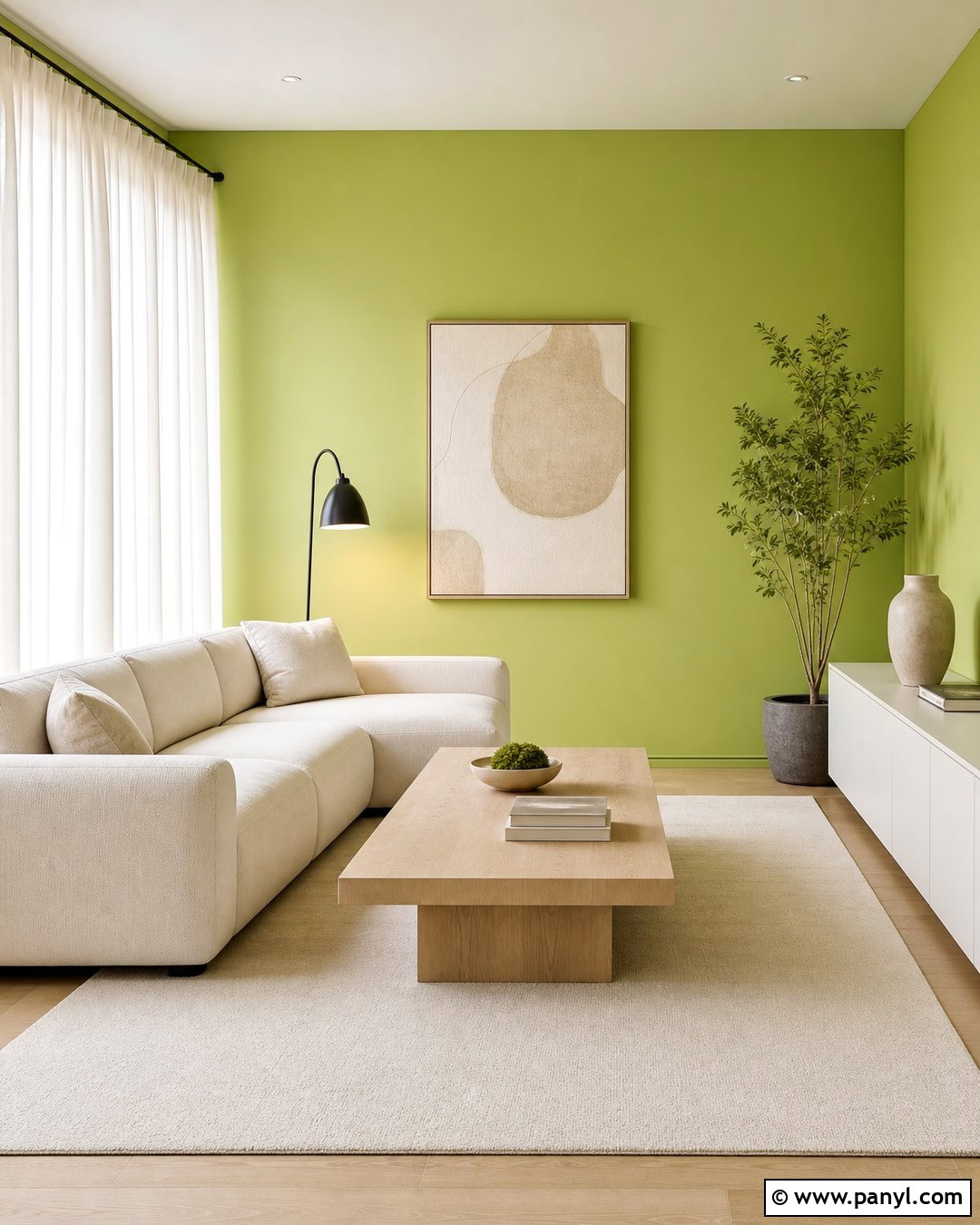 Lime Green Walls In A Minimalist Room - 35 Lime Green Walls