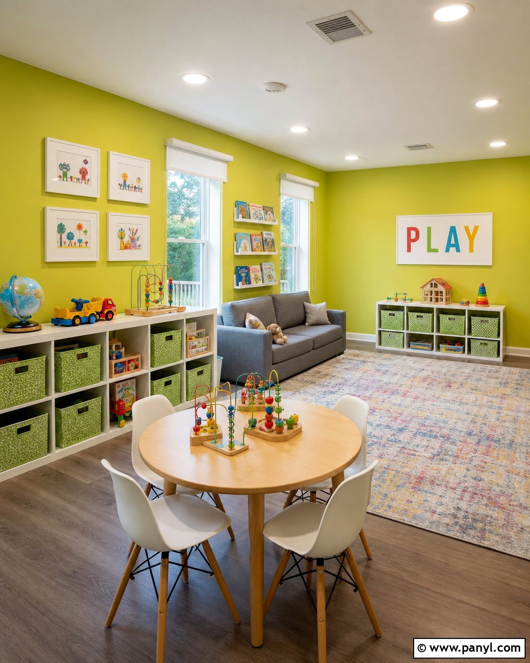 Lime Green Walls In A Playroom - 35 Lime Green Walls