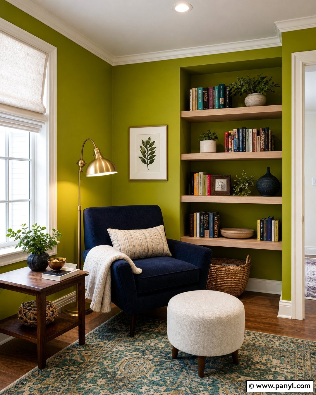 Lime Green Walls In A Reading Nook - 35 Lime Green Walls