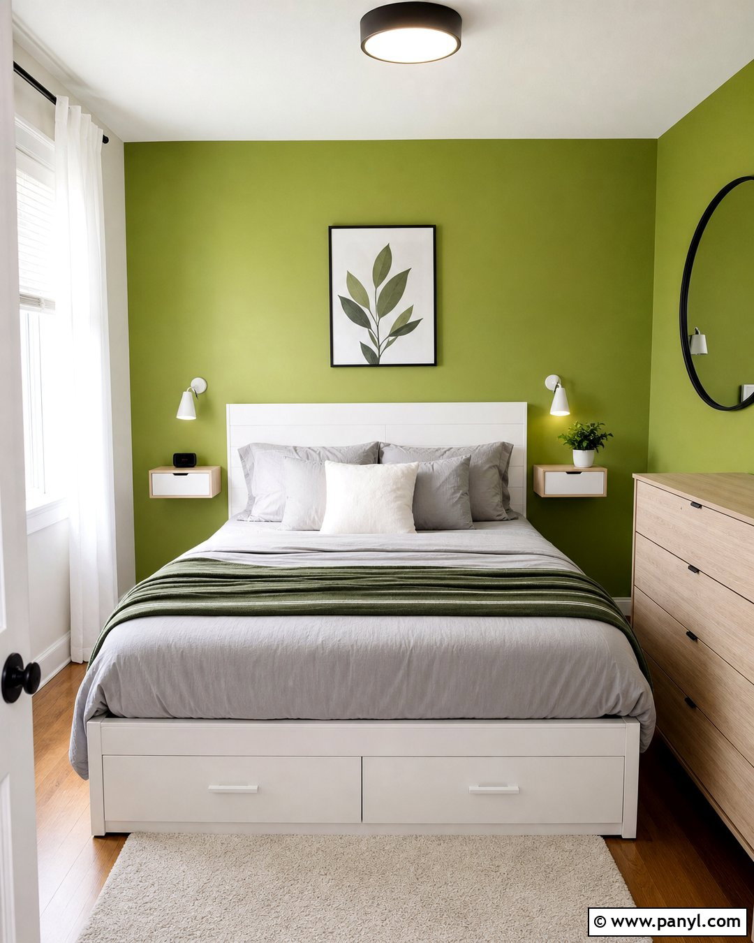 Lime Green Walls In A Small Bedroom - 35 Lime Green Walls