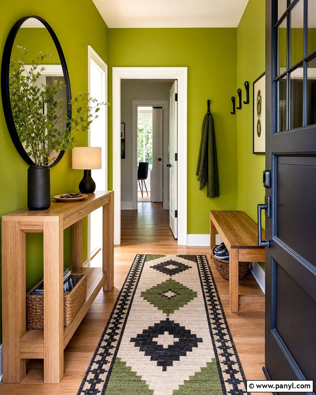 Lime Green Walls In An Entryway - 35 Lime Green Walls