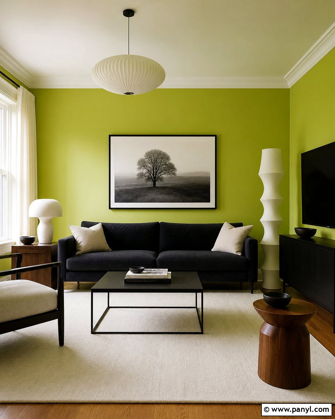 Lime Green Walls With Black Accents - 35 Lime Green Walls