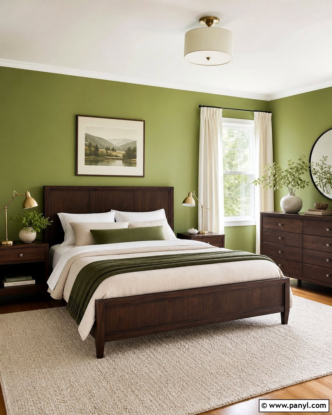 Lime Green Walls With Dark Wood Furniture - 35 Lime Green Walls